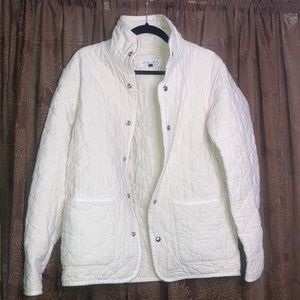 Utility canvas quilted snap jacket